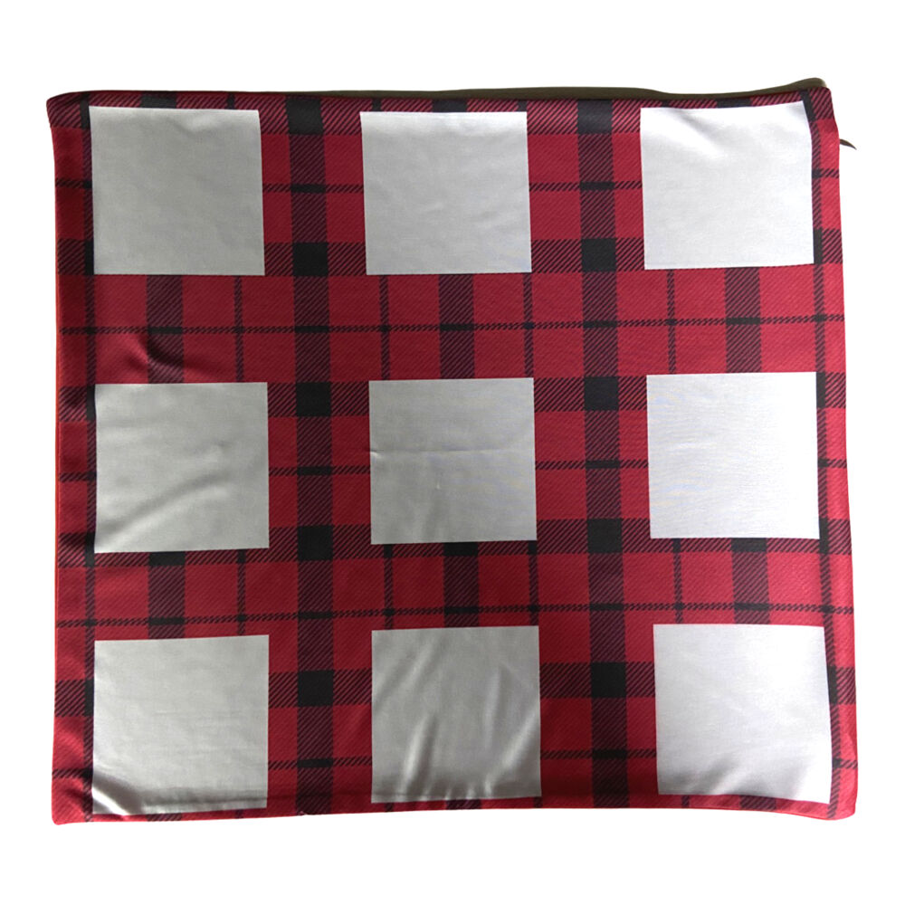  Plaid Sublimation 9 Panel Pillow Cover Double Side  Thumbnail
