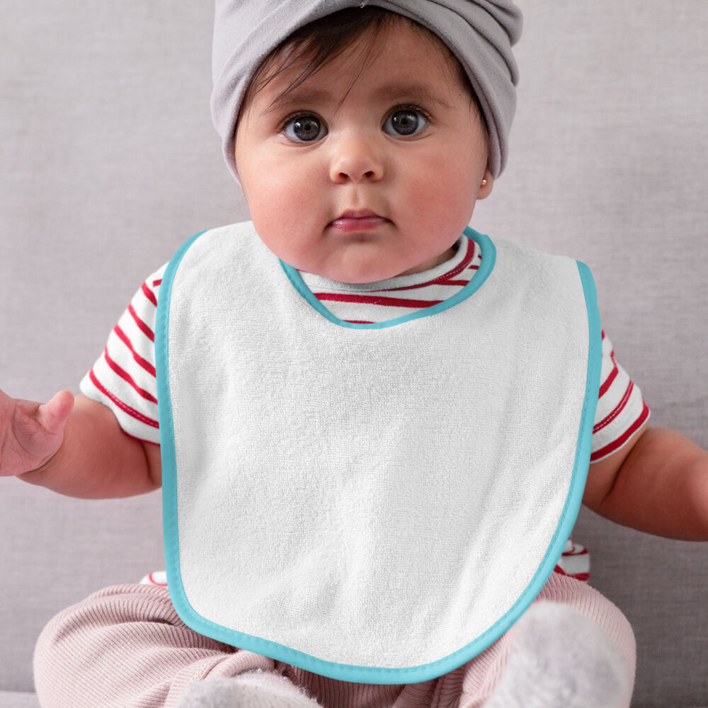 Premium Contrast Trim Double Layer Sublimation Baby Bib Thumbnail
